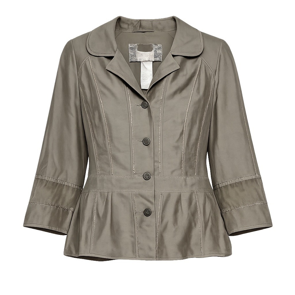 Apriori Quiet Luxury Linen Blend Blazer Jacket Women 12 Classic Office Career